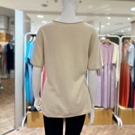 코튼 실크 말림넥 반팔 풀오버