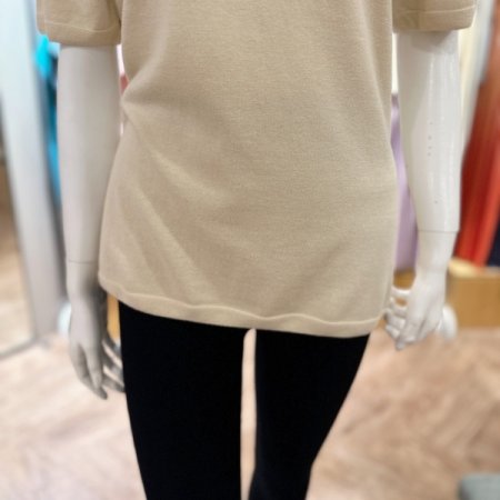 코튼 실크 말림넥 반팔 풀오버