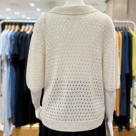 오픈 카라 니트