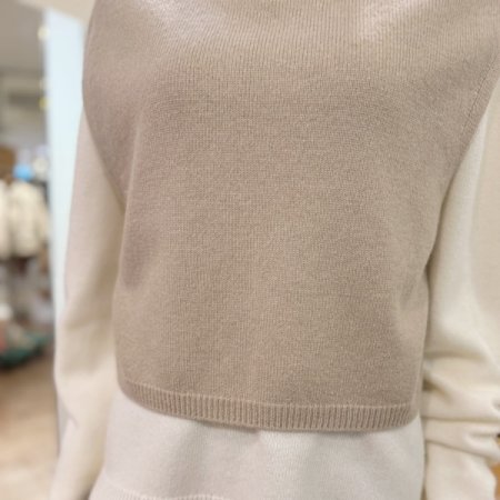 라운드 무지 니트