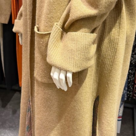 3D 니트 숄카라 롱가디건