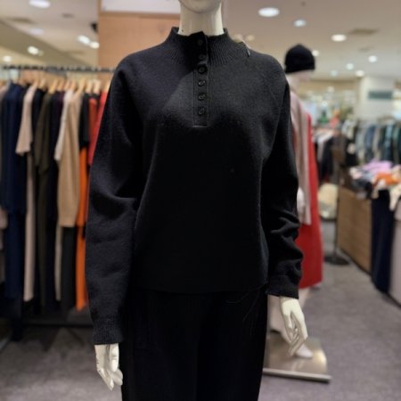 캐시 혼방 모크넥 니트