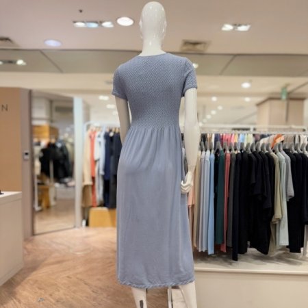 모달 스마킹 캡소매 롱원피스