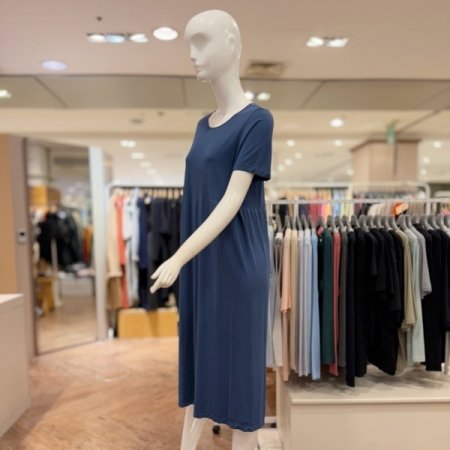 모달 루즈핏 하프슬리브 롱 드레스