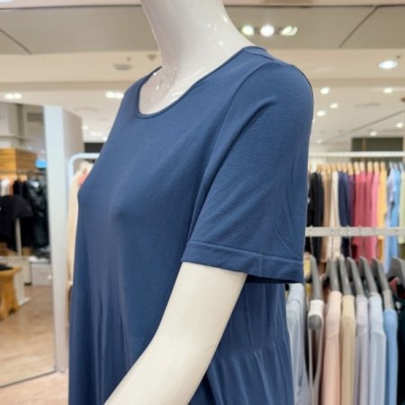 모달 루즈핏 하프슬리브 롱 드레스