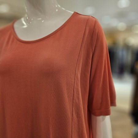 보트넥 5부 앞트임 롱 원피스