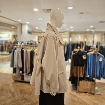 스냅단추 오버핏 트렌치 점퍼