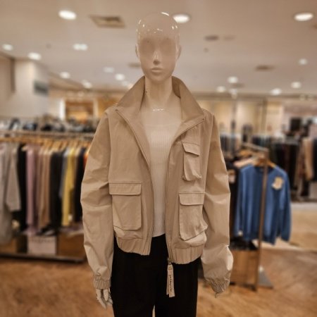 밑단 밴딩 포켓 집업 점퍼