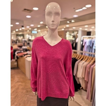 캐시미어 브이 언발 니트