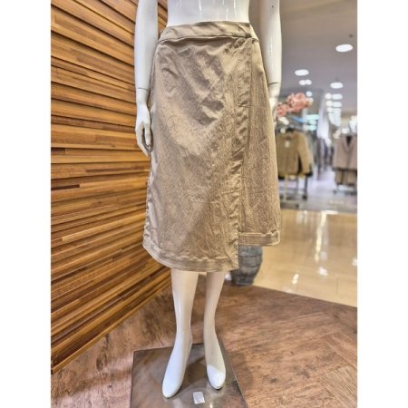 허리뒷밴딩 언발 랩 스커트