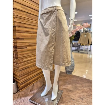 허리뒷밴딩 언발 랩 스커트