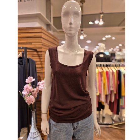 스퀘어넥 민소매 니트