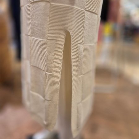 네모격자 롱 니트원피스