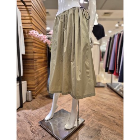 스트링 롱 주름 스커트