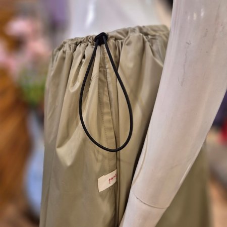 스트링 롱 주름 스커트