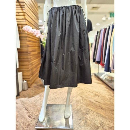 스트링 롱 주름 스커트