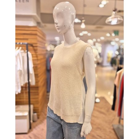 반전 니트 쉬폰 베스트