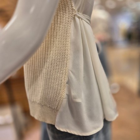 반전 니트 쉬폰 베스트