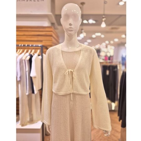 3D니트 메쉬 스트링 볼레로