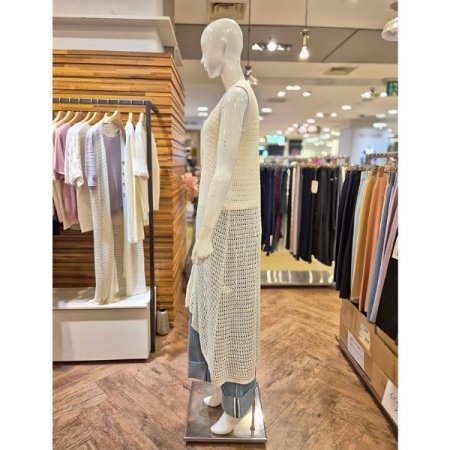 3D 니트 메쉬 롱 베스트