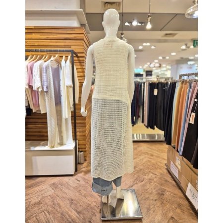 3D 니트 메쉬 롱 베스트