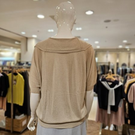 홀가먼트 오픈카라 반팔니트