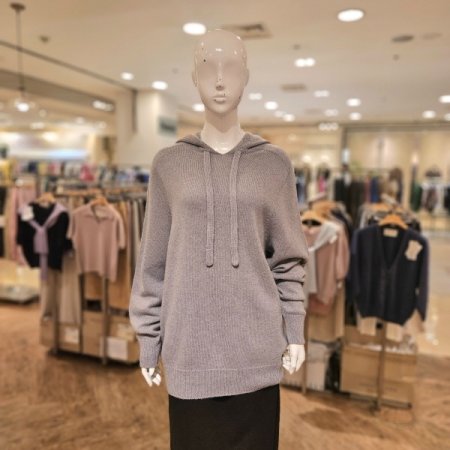 모 혼방 후드 긴팔 니트