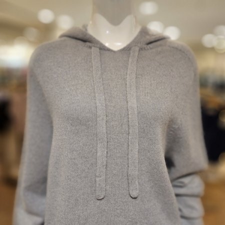 모 혼방 후드 긴팔 니트