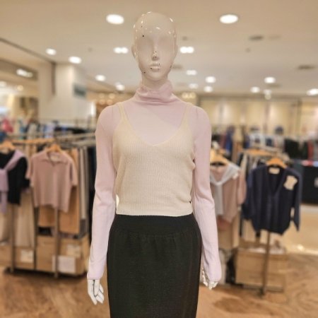 양모 캐시미어 혼방 골지니트 뷔스티에