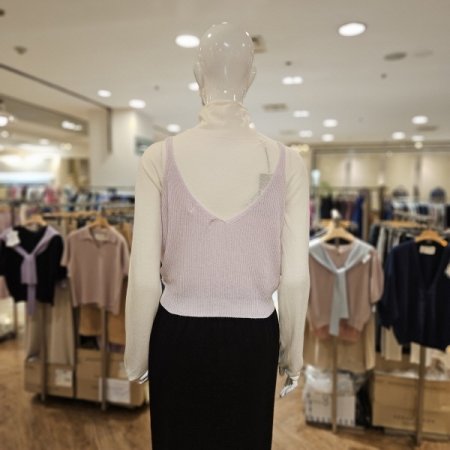 양모 캐시미어 혼방 골지니트 뷔스티에