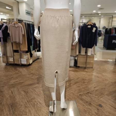 와플조직 뒷트임 H라인 롱스커트