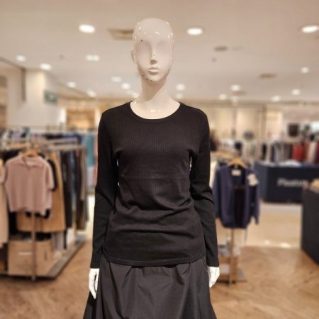 심리스 골지 발열 라운드넥 티셔츠