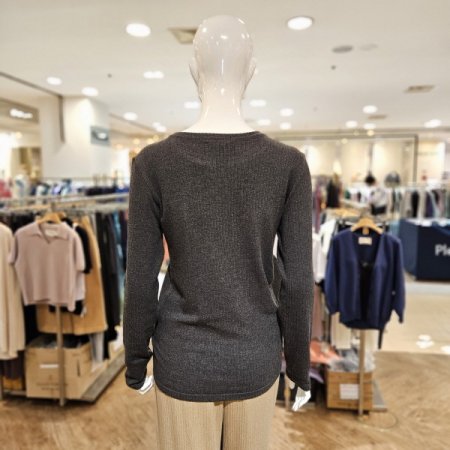 심리스 골지 발열 라운드넥 티셔츠