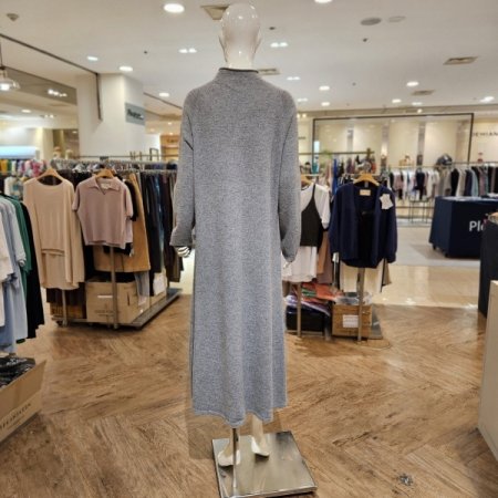 3D 울 하이넥 니트 롱 원피스