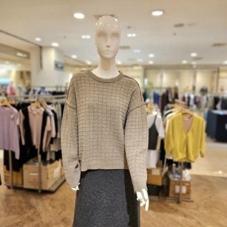 세컨스킨 와플조직 모혼방 오버핏 긴팔니트