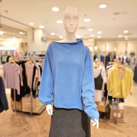 세컨스킨 모혼방 언발란스 넥 긴팔니트