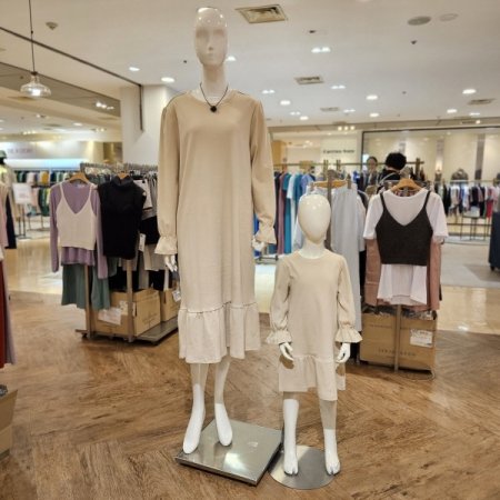 세컨스킨 45세 코튼 루즈핏 롱 원피스