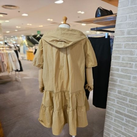 후드 우븐 캉캉 원피스