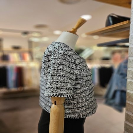 트위드 라인 버튼 자켓