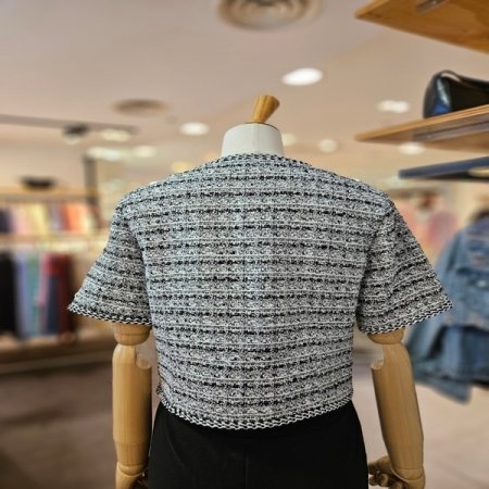 트위드 라인 버튼 자켓