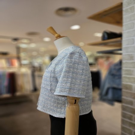 트위드 라인 버튼 자켓