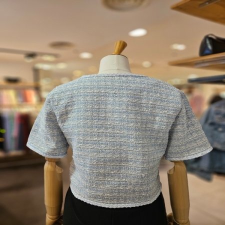 트위드 라인 버튼 자켓