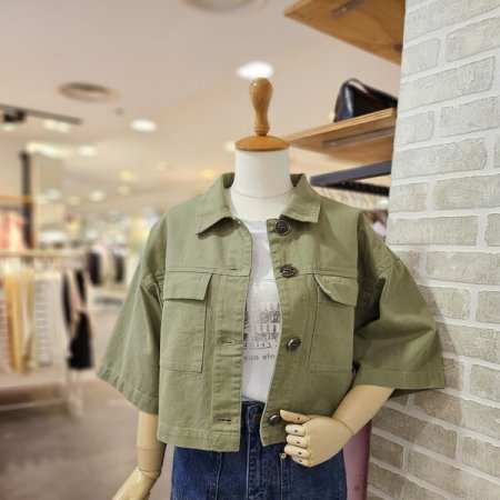 숏 기장 버튼 자켓