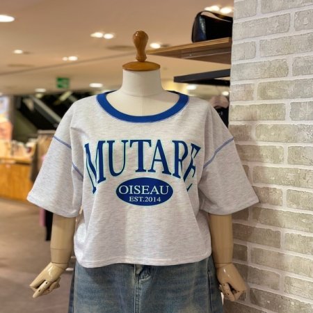 배색 반팔 티셔츠