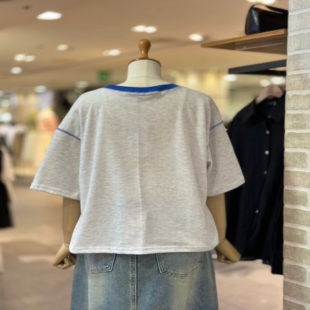 배색 반팔 티셔츠