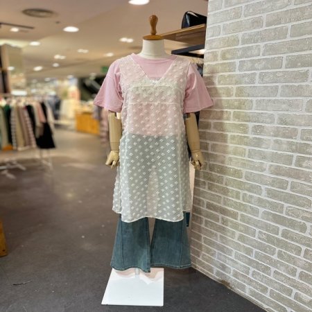 플라워 도트 레이어드 원피스