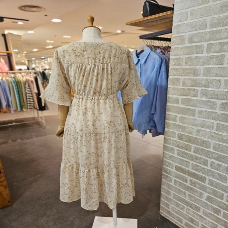 플레어 소매 원피스