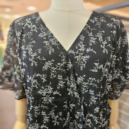 플레어 소매 원피스