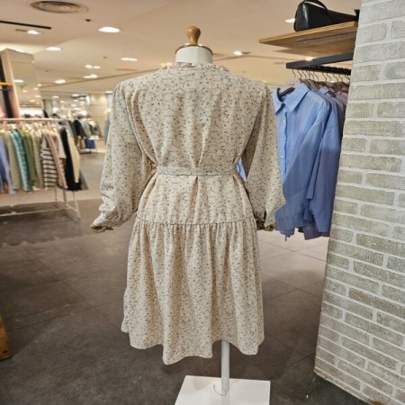 넥 프릴 플라워 원피스