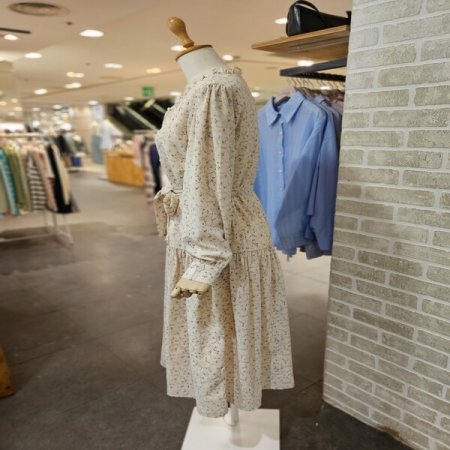 넥 프릴 플라워 원피스